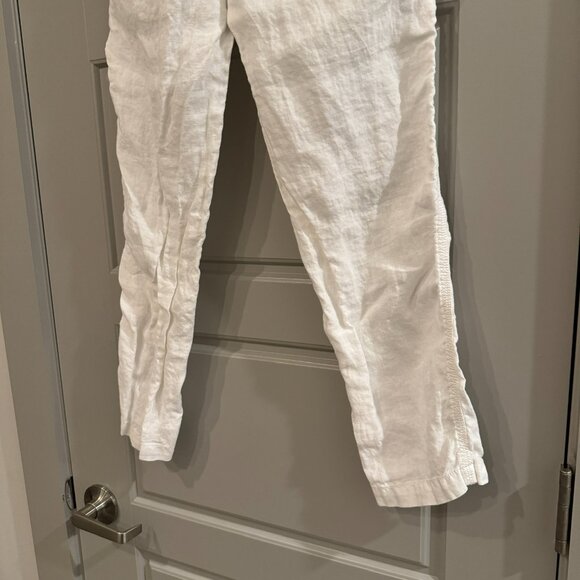 ANN TAYLOR LOFT | White Linen Cropped Pants Size 4 - Picture 6 of 10